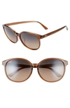Maui Jim Water Lily 62mm Polarizedplus2® Round Sunglasses In Caramel W/ Pink/ Hcl Bronze