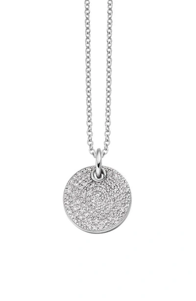 Monica Vinader Ava Diamond Disc Pendant Charm In Silver