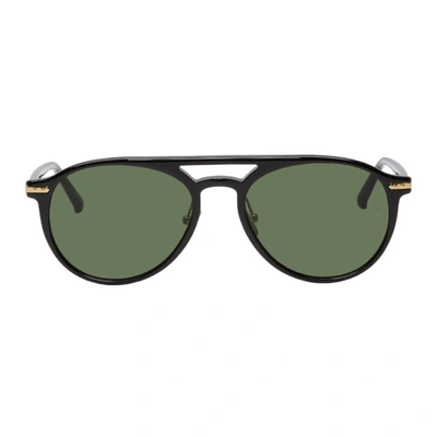 Linda Farrow Luxe Black 23 C5 Sunglasses In Blkltgldgrn
