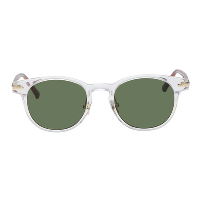 Linda Farrow Luxe Transparent And Tortoiseshell 25 C10 Sunglasses In Clrgldgrn