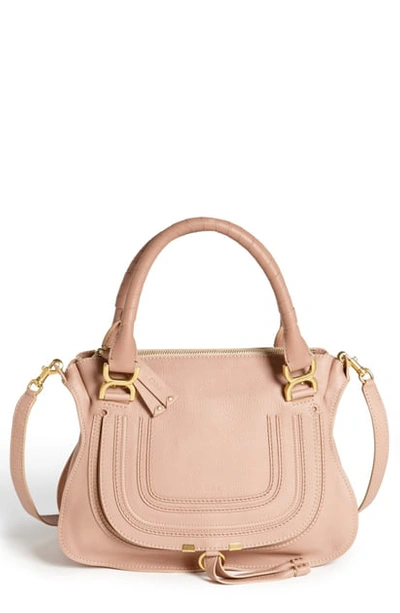 Chloé 'medium Marcie' Leather Satchel In Anemone Pink