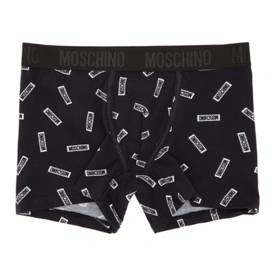 Moschino Allover Tag Trunks In 1555 Black
