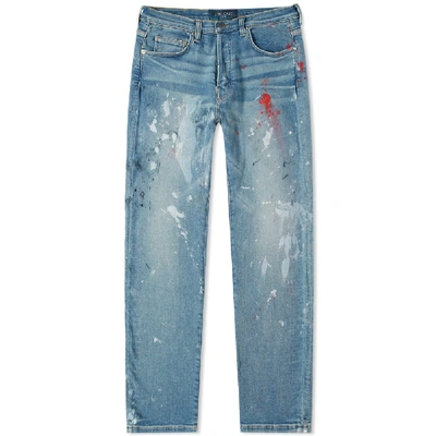 Lost Daze Straight Leg Painter Jean In Blue
