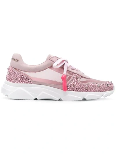 Philipp Plein Crystal Low-top Trainers In Pink