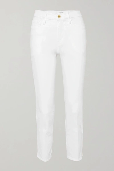 Frame Le Sylvie Cropped High-rise Straight-leg Jeans In White