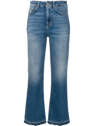 7 For All Mankind Flared Denim Jeans - Blue