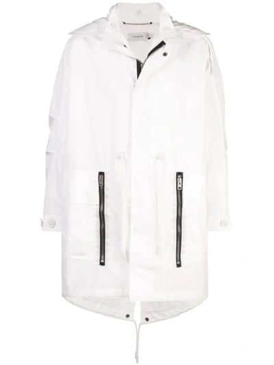 Coach Hooded Military-style Trench Coat - White