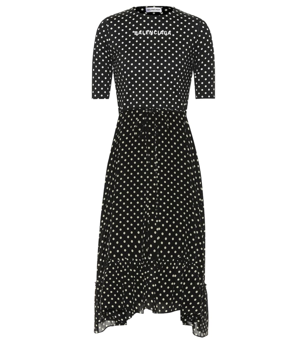 balenciaga polka dot dress