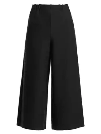 Issey Miyake Random Ripple Wide-leg Pants In Black