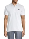 Versace Solid Cotton Polo In White