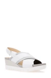 Geox Mary Karmen Plus Wedge In White Leather