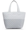 Mz Wallace Medium Metro Quilted Nylon Tote In Overcast/mist