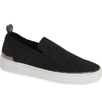 Michael Michael Kors Skyler Slip-on Sneakers In Gunmetal Fabric