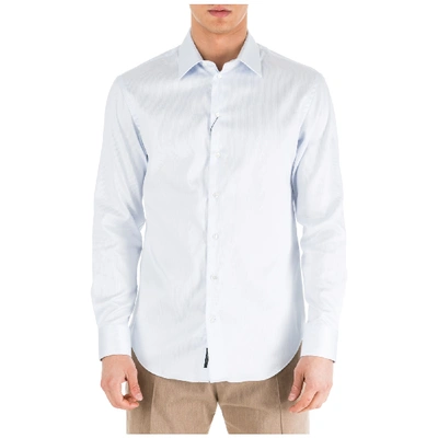 Emporio Armani Men's Long Sleeve Shirt Dress Shirt In Light Blue