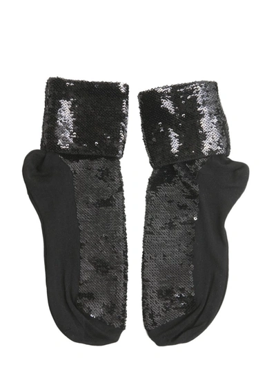 Saint Laurent Embellished Socks In Black