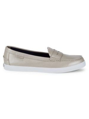 cole haan silver loafers