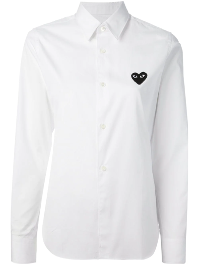 Comme Des Garçons Play White Poplin Small Heart Shirt