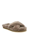 Ugg Women's Abela Open Toe Sheepskin Slide Sandals In Slate