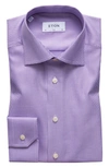 Eton Slim Fit Houndstooth Dress Shirt In Purple