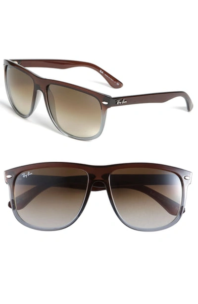 Ray Ban Boyfriend 60mm Flat Top Sunglasses - Gradient Brown