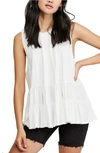 Free People Right On Time Tiered-hem Tunic In Ivory
