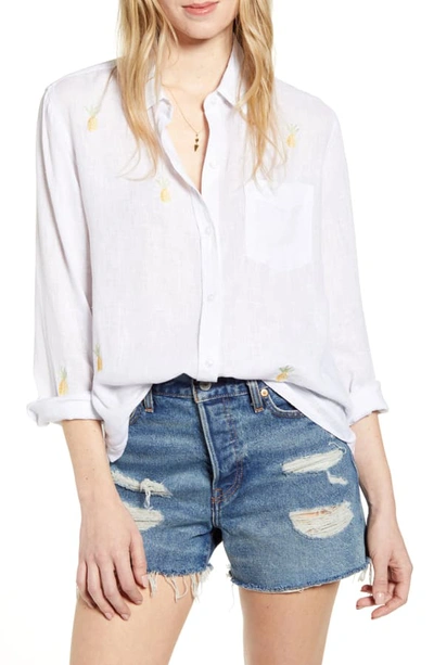 Rails Charli Embroidered-pineapples Shirt In Pineapple Embroidery