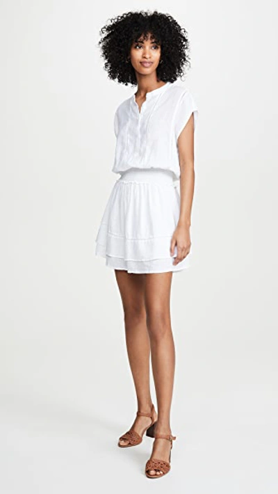 Rails Angelina Lace-inset Blouson Dress In White