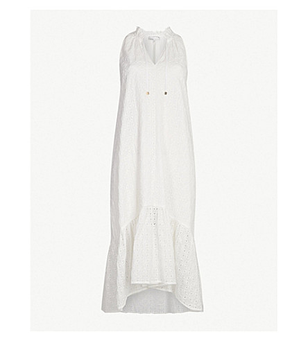 Heidi Klein Malta Sleeveless Cotton-Broderie Midi Dress In White | ModeSens