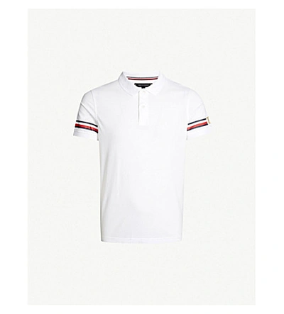 Tommy Hilfiger Striped-trim Cotton-piqué Polo Shirt In White