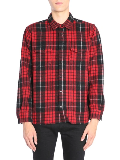 Saint Laurent Checkered Button In Multi