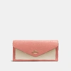 Coach Soft Wallet In Colorblock In Pink