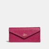 Coach Soft Wallet In Bright Cherry/gold