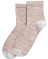 Hue Women's Super-soft Cropped Socks In Buff Pink Spacedye