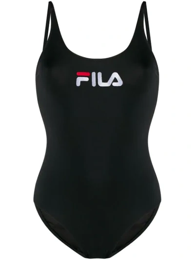 Fila Logo Swimsuit In Black