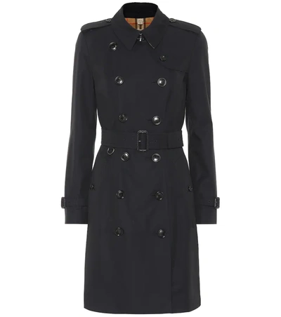 Burberry Chelsea Belted Double-breasted Cotton Trench Coat In Dark Blue