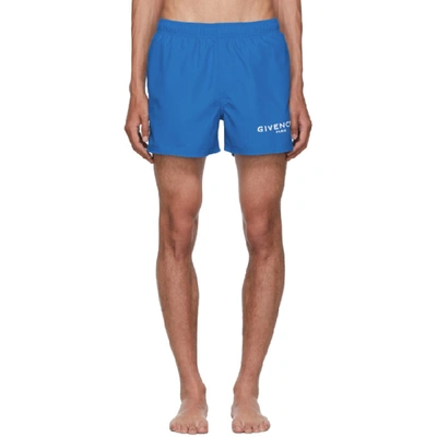 Givenchy Logo-printed Swim Shorts In Blue