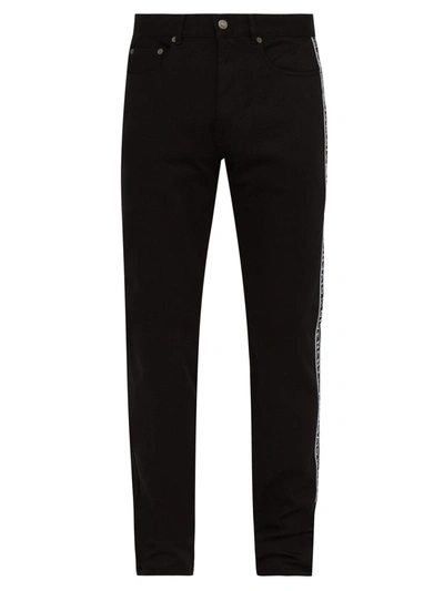 Givenchy Logo-tape Side-stripe Jeans In Black