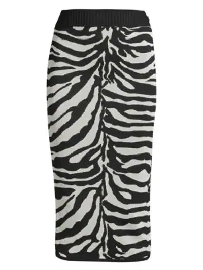 Herve Leger Zebra Pencil Skirt In Alabaster