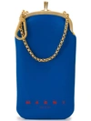 Marni Logo Clasp Phone Case In Blue