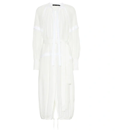 Proenza Schouler Cotton Voile Long Sleeve Dress In White