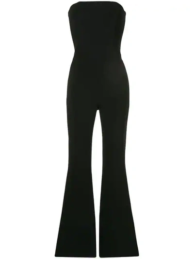 Isabel Sanchis Stretch Skinny Flare Jumpsuit In Black