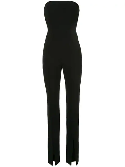 Isabel Sanchis Stretch Slim Strapless Jumpsuit In Black