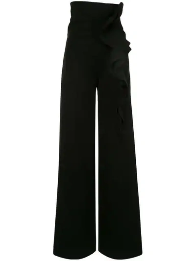Azzi & Osta High Waisted Tuxedo Trousers In Black