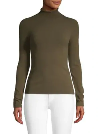 M Missoni Mockneck Sweater In Olive Green