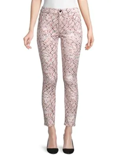 7 For All Mankind Printed Ankle Skinny Jeans In Marble Snake
