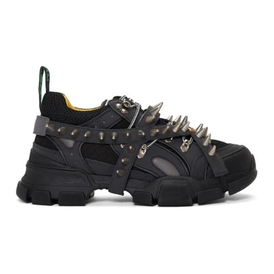Gucci Men's Flashtrek Sneaker With Removable Spikes In Black