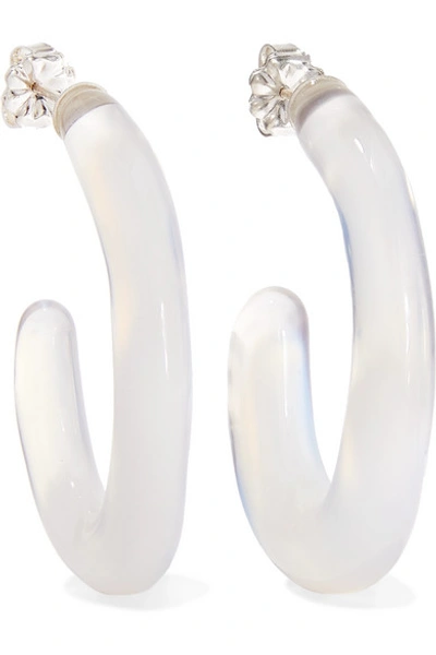 Leigh Miller Net Sustain Opaline Glass Hoop Earrings In Light Blue