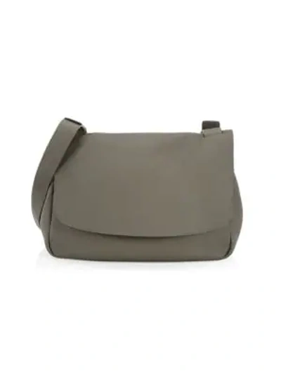 The Row Small Leather Mail Bag In Pale Sage