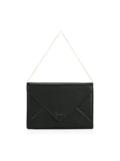 The Row Leather Envelope Clutch In Black