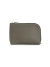 The Row Women's Medium Square Leather Pochette In Ash Grey